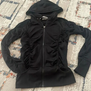Athleta black hooded zip jacket size XS